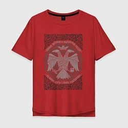 Футболка оверсайз мужская Герб Российской империи, цвет: красный
