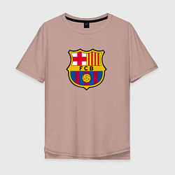 Футболка оверсайз мужская Barcelona fc sport, цвет: пыльно-розовый