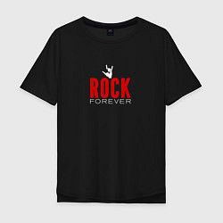 Футболка оверсайз мужская Rock forever 2, цвет: черный