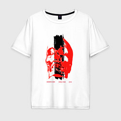 Футболка оверсайз мужская Depeche Mode - Memento Mori tour skull, цвет: белый