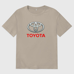 Футболка оверсайз мужская Toyota sport auto brend, цвет: миндальный