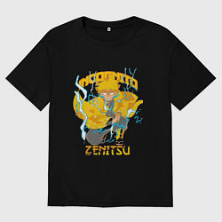 Футболка оверсайз мужская Клинок, рассекающий демонов: Зеницу Агацума, цвет: черный