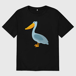 Футболка оверсайз мужская Пеликан, цвет: черный
