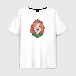 Футболка оверсайз мужская Windranger ahegao 2к бог, цвет: белый