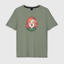 Футболка оверсайз мужская Windranger ahegao 2к бог, цвет: авокадо