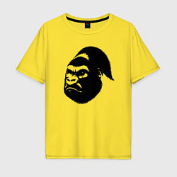 Футболка оверсайз мужская Голова гориллы, цвет: желтый