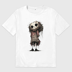 Футболка оверсайз мужская Человек сердце, цвет: белый