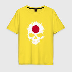Футболка оверсайз мужская Череп Япония, цвет: желтый