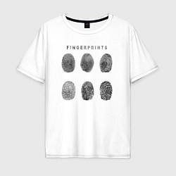 Футболка оверсайз мужская Fingerprints, цвет: белый