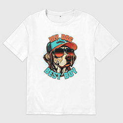 Футболка оверсайз мужская My dog best boy, цвет: белый