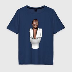 Футболка оверсайз мужская Skibidi toilet туалет, цвет: тёмно-синий