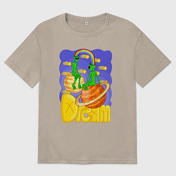 Футболка оверсайз мужская Инопланетяне Dream, цвет: миндальный