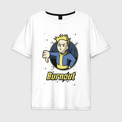 Футболка оверсайз мужская Burnout - vault boy, цвет: белый