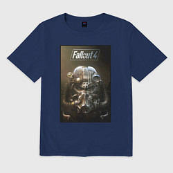 Футболка оверсайз мужская Fallout armour poster, цвет: тёмно-синий