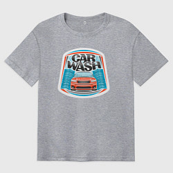 Футболка оверсайз мужская Car wash, цвет: меланж