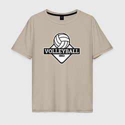 Футболка оверсайз мужская Volleyball club, цвет: миндальный