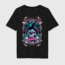 Футболка оверсайз мужская Anarchy skull punk, цвет: черный
