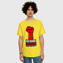 Футболка оверсайз мужская Rage against the machine - fist, цвет: желтый — фото 2
