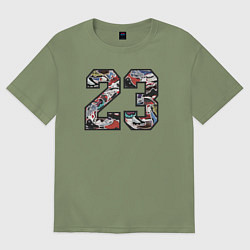 Футболка оверсайз мужская Джордан 23, цвет: авокадо