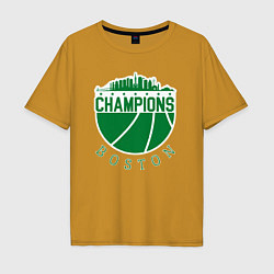 Футболка оверсайз мужская Boston champions, цвет: горчичный