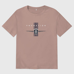 Футболка оверсайз мужская VNV Nation - a futurepop band, цвет: пыльно-розовый