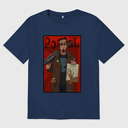 Футболка оверсайз мужская Postal - petition, цвет: тёмно-синий