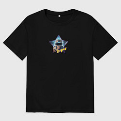 Футболка оверсайз мужская Дед в очках VR супер стар, цвет: черный