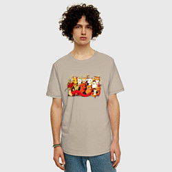 Футболка оверсайз мужская Дракон и Ко, цвет: миндальный — фото 2