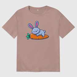 Футболка оверсайз мужская Морковный сон, цвет: пыльно-розовый