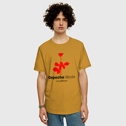 Футболка оверсайз мужская Depeche Mode - Violator album logo, цвет: горчичный — фото 2