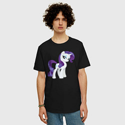 Футболка оверсайз мужская Рарити из My Little Pony в кино, цвет: черный — фото 2