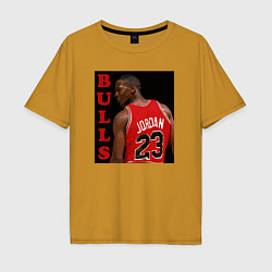 Футболка оверсайз мужская Bulls Jordan, цвет: горчичный