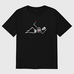 Футболка оверсайз мужская Romantic skeleton, цвет: черный