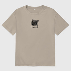 Футболка оверсайз мужская Фотка, цвет: миндальный