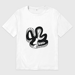 Футболка оверсайз мужская Змея уроборос, цвет: белый