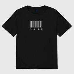 Футболка оверсайз мужская Muse штрихкод, цвет: черный