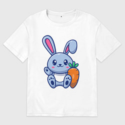 Футболка оверсайз мужская Привет от зайца, цвет: белый