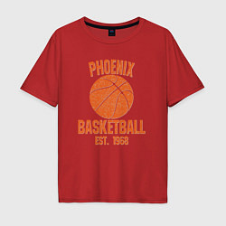 Футболка оверсайз мужская Phoenix basketball 1968, цвет: красный