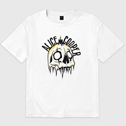 Футболка оверсайз мужская Skull Alice Cooper, цвет: белый