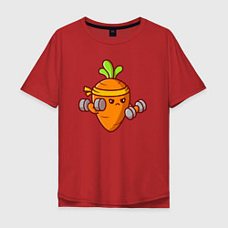 Футболка оверсайз мужская Морковь на спорте, цвет: красный