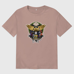 Футболка оверсайз мужская Протокол - последняя стена, цвет: пыльно-розовый