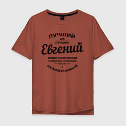 Футболка оверсайз мужская Евгений лучший, цвет: кирпичный