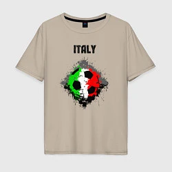 Футболка оверсайз мужская Команда Италии, цвет: миндальный