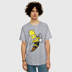 Футболка оверсайз мужская Барт Симпсон шершень - перевоплощение, цвет: меланж — фото 2