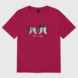Футболка оверсайз мужская Depeche Mode - Memento mori tour merch, цвет: маджента