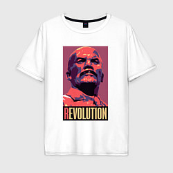 Футболка оверсайз мужская Lenin revolution, цвет: белый