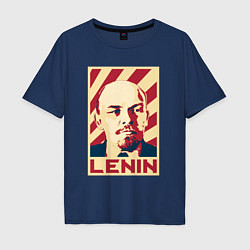 Футболка оверсайз мужская Vladimir Lenin, цвет: тёмно-синий