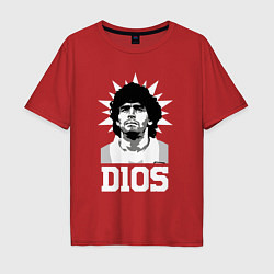 Футболка оверсайз мужская Dios Diego Maradona, цвет: красный