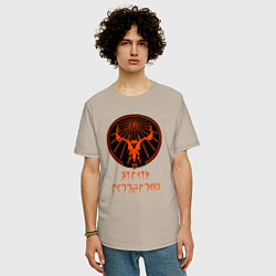 Футболка оверсайз мужская Хирсин, цвет: миндальный — фото 2