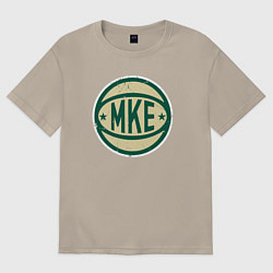 Футболка оверсайз мужская Milwaukee ball, цвет: миндальный